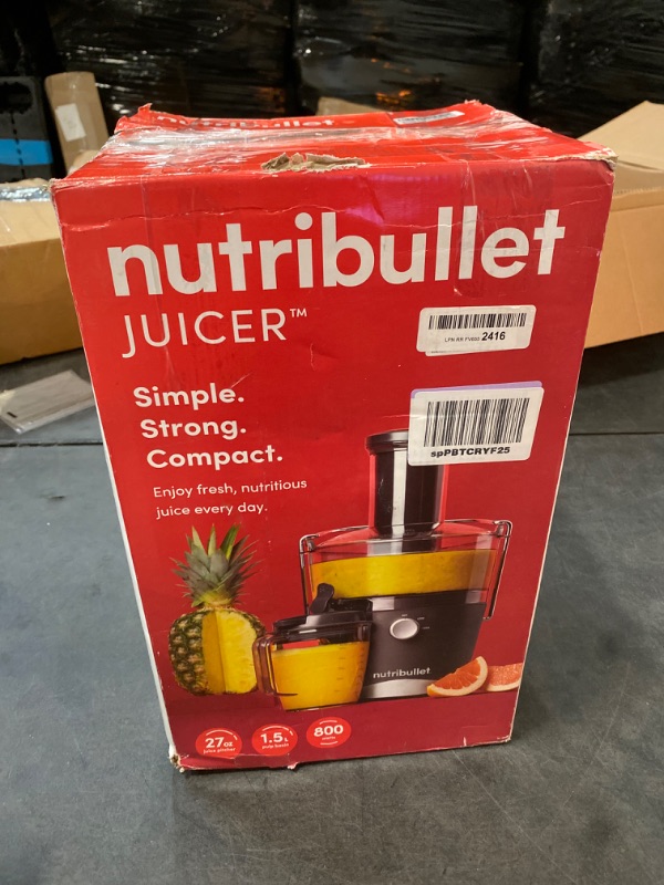 Photo 3 of NutriBullet Juicer Centrifugal Juicer Machine for Fruit, Vegetables, and Food Prep, 27 Ounces/1.5 Liters, 800 Watts, Gray NBJ50100
