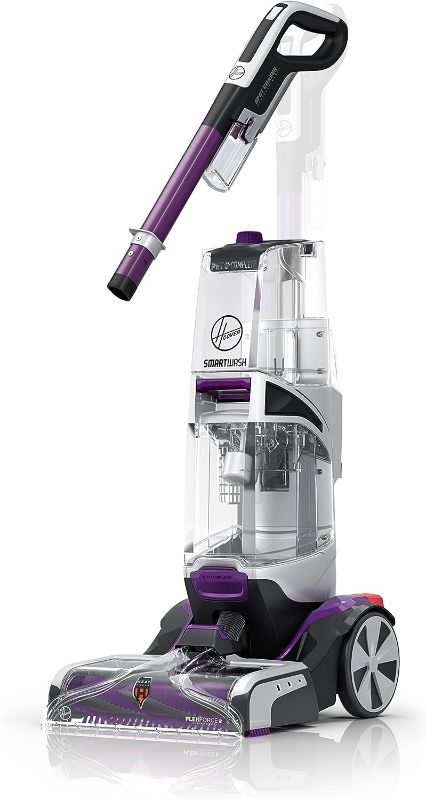 Photo 1 of Hoover SmartWash Automatic Carpet Cleaner with Spot Chaser Stain Remover Wand, Shampooer Machine for Pets, FH53000PC, Purple
