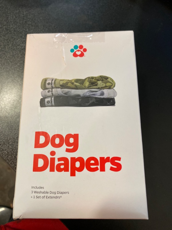 Photo 2 of Pet Parents Premium Washable Dog Diapers & Extendrs, (3pack) of Dog Diapers Female & Male Dog Diapers, Doggie Diapers Color: Camo, Size: Small Dog Dia
