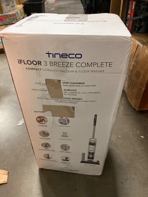 Photo 3 of Tineco iFLOOR 3 Breeze Complete Wet Dry Vacuum Cordless Floor Cleaner and Mop One-Step Cleaning for Hard Floors