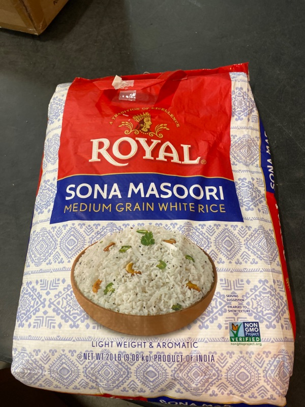 Photo 2 of Royal, Sona Masoori Rice, 20 Pound(LB) 20 Pound (Pack of 1) NEW 