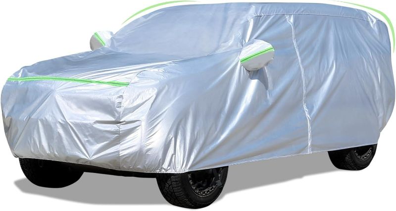 Photo 1 of Car Cover Fit SUV Waterproof All Weather Hail Protector Car Cover Sun Protection SUV Car Cover with Door Zipper Dupont Oxford Car Cover Outdoor Waterproof Car Cover