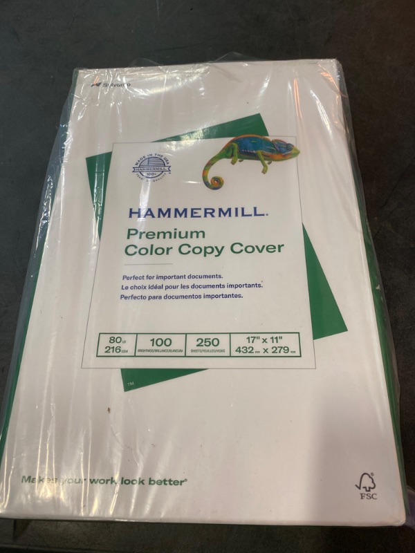 Photo 2 of Hammermill Premium Color Copy 80 lb. Cover Paper, 11" x 17", White, 250 Sheets/Pack (HAM120037A)