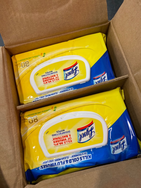 Photo 1 of Lysol Disinfectant Handi-Pack Wipes, Multi-Surface Antibacterial Cleaning Wipes, for Disinfecting and Cleaning, Lemon and Lime Blossom, 480 Count (Pack of 6)
