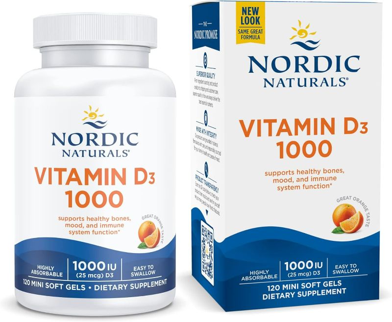 Photo 1 of Nordic Naturals Vitamin D3 1000, Orange - 120 Mini Soft Gels - 1000 IU Vitamin D3 - Supports Healthy Bones, Mood & Immune System Function - Non-GMO - 120 Servings
