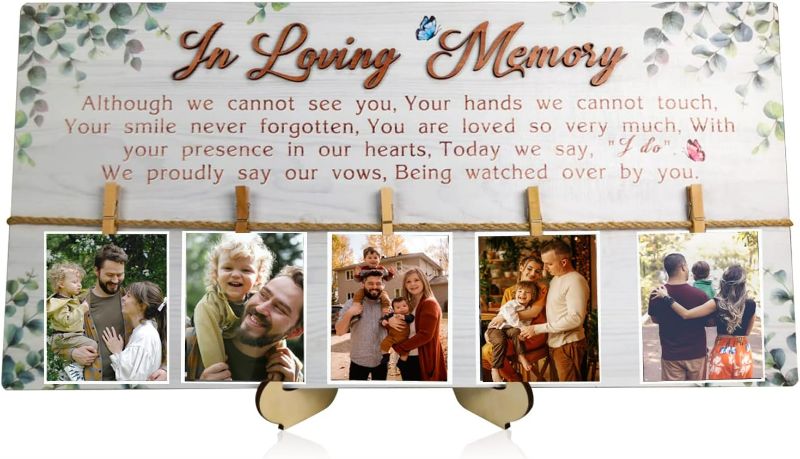 Photo 1 of BINCUE 3D in Loving Memory Wedding Sign 20x10 Inch with 5 Clips, Wedding Decor to Honor Souls, Wedding Memory Table Sign, Wedding Remembrance Sign
