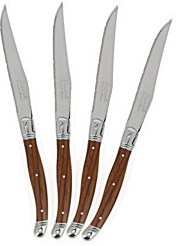 Photo 1 of French Home Laguiole Steak Knives, Set of 4 (Wood Grain)
