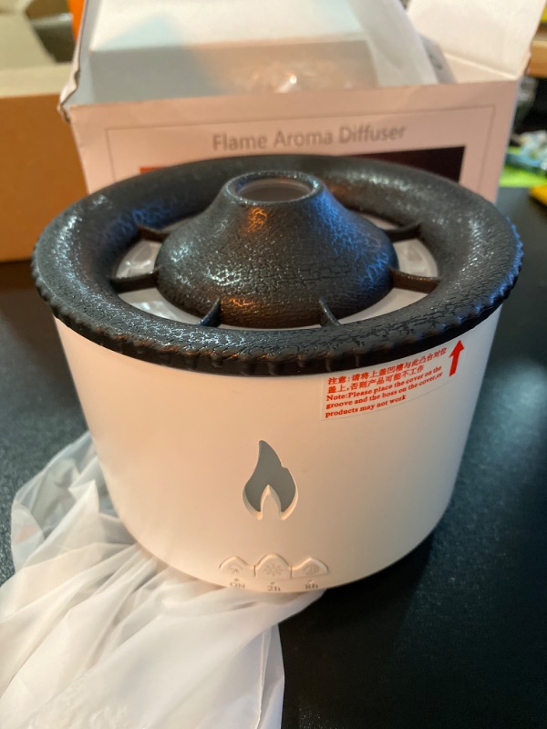 Photo 2 of Yosoo 100?240V Flame Aroma Diffuser, Seajelly Atomizing Humidifier, Both Flame and Water, Combined with LED to Simulate Flame Effect Innovation

