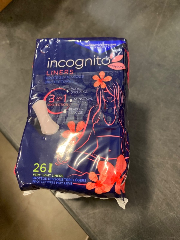 Photo 2 of Incognito by Prevail | 3-in-1 Protective Liner for Menstrual and Bladder Leaks | 52 Count