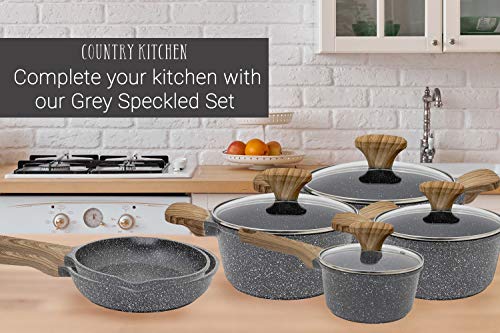 Photo 1 of 5 Piece Country Kitchen Cookware, Non Stick Speckled Skillet, for Gas and Electric Stovetop (Grey) NEW REFER TO PHOTOS 
