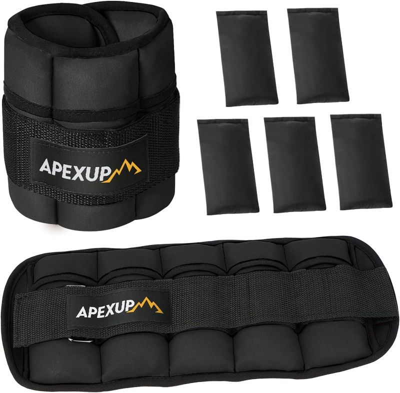 Photo 1 of APEXUP 10lbs/Pair Adjustable Ankle Weights for Women and Men, Modularized Leg Weight Straps for Yoga, Walking, Running, Aerobics, Gym
