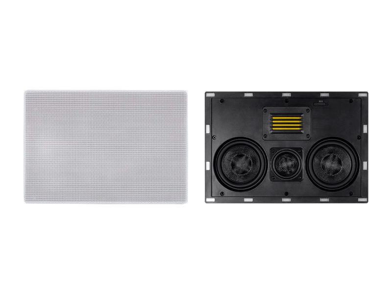 Photo 1 of Monoprice Amber In-Wall Speaker Center Channel Dual 5.25-inch 3-way Carbon Fiber with Ribbon Tweeter (single)

