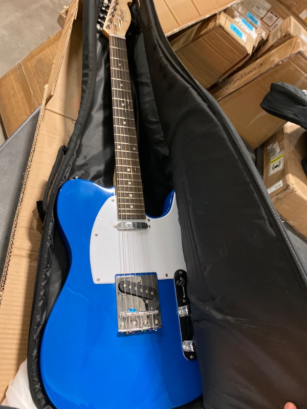 Photo 2 of Monoprice Electric Guitar 6 String Solid-Body Blue with GigBag, Right, Navy (625903)