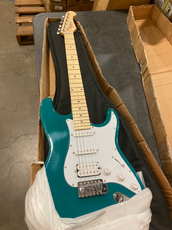 Photo 2 of Monoprice 6 String Solid-Body Electric Guitar, Right (610037), Teal
