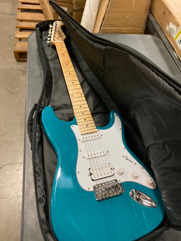 Photo 2 of Monoprice 6 String Solid-Body Electric Guitar, Right (610037), Teal
