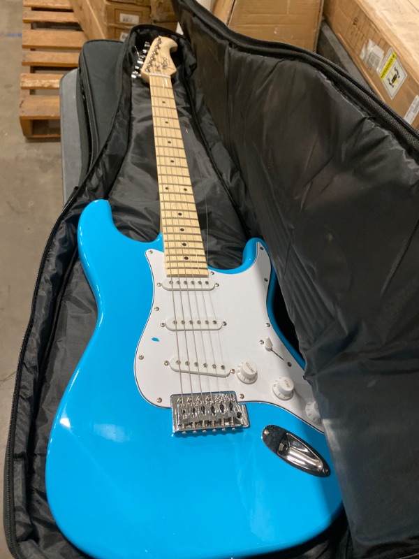 Photo 2 of Indio by Monoprice Cali Classic Electric Guitar with Gig Bag, Blue
