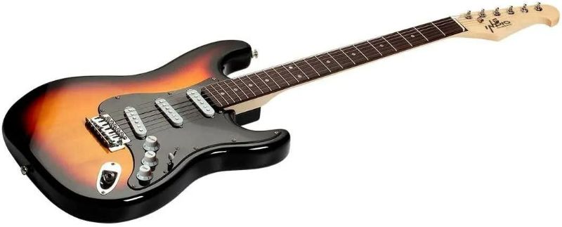 Photo 1 of Monoprice Cali Classic Electric Guitar - Sunburst, 6 Strings, Double-Cutaway Solid Body, Right Handed, SSS Pickups, Full-Range Tone, With Gig Bag, Perfect for Beginners - Indio Series
