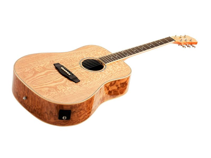 Photo 1 of Idyllwild by Monoprice Quilted Ash Acoustic Steel String Guitar with Fishman Pickup Tuner and Gig Bag
