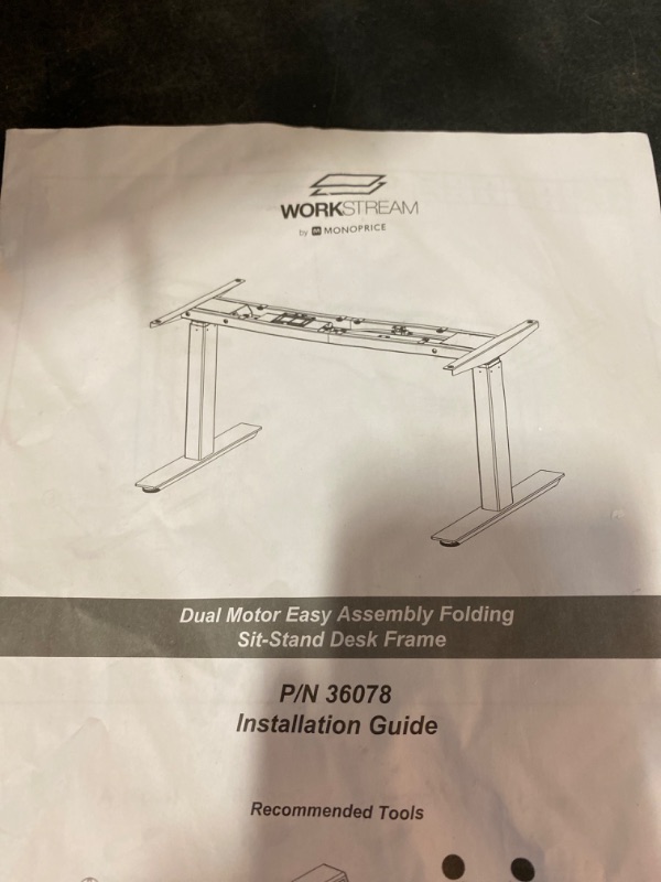 Photo 2 of MONOPRICE DUAL STAND MOTOT EASY ASSEMBLY FOLDING SIT-STAND DESK FRAME