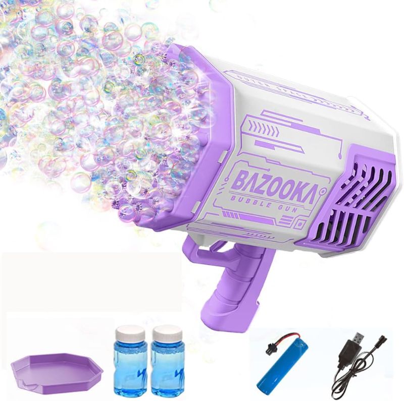 Photo 1 of Bubble Gun Machine Automatic 69 Hole Bubble Blaster Gun Blower for Kids Toy Outdoor Indoor Birthday Wedding Party
