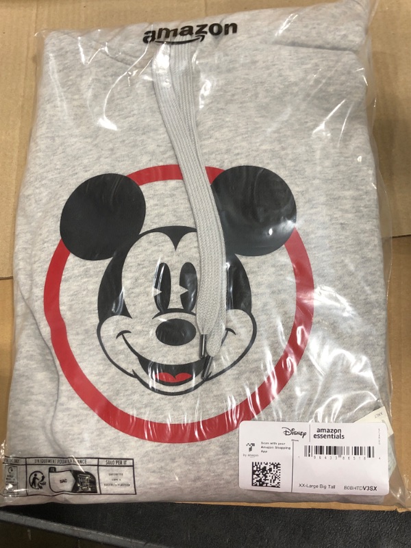 Photo 2 of Amazon Essentials Disney | Marvel | Star Wars Men's Fleece Pullover Hoodie Sweatshirts (Big & Tall) X-Small Mickey Classic