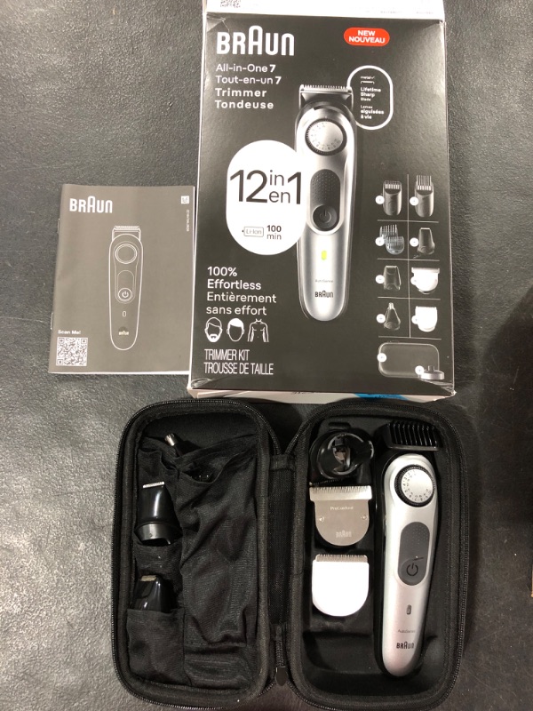 Photo 2 of Braun All-in-One Style Kit Series 7 7440, 12-in-1 Trimmer for Men with Beard Trimmer, Body Trimmer for Manscaping, Hair Clippers & More, Braun’s Sharpest Blade, 40 Length Settings, Waterproof