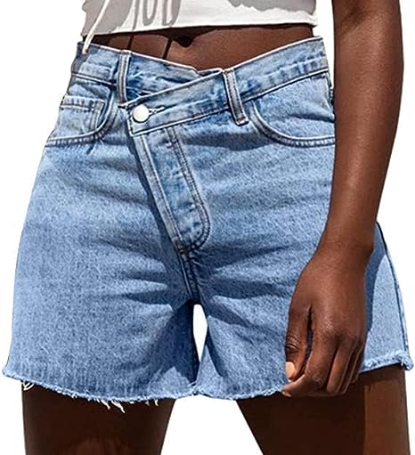 Photo 1 of (SMALL) Genleck Women High Waisted Jean Shorts - Stretchy Casual Shorts Trendy Curvy Boyfriend Summer Clothes