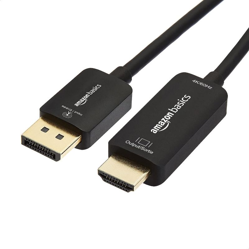 Photo 1 of Amazon Basics DisplayPort to HDMI Display Cable, 6 Foot, Black