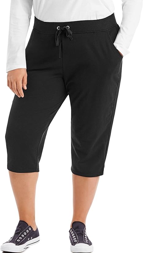 Photo 1 of (3X) Just My Size Women's Sweatspants, French Terry Capris with Pockets, JMS Women's Capri Pocket Sweatpants