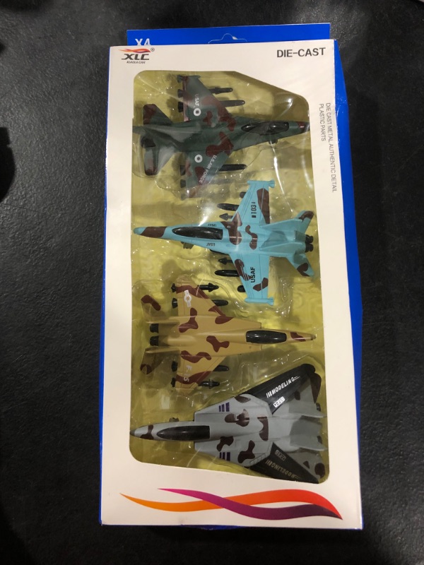 Photo 1 of CORPER TOYS Airplane Toys Set Die Cast Metal Military Fighter Jets for Kids Boy Pullback Plane Model Pack of 4
