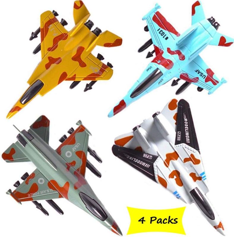 Photo 1 of CORPER TOYS Airplane Toys Set Die Cast Metal Military Fighter Jets for Kids Boy Pullback Plane Model Pack of 4
