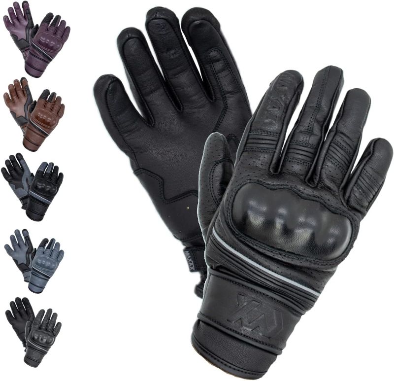 Photo 1 of MAXAX ST-11 Motorcycle Motocross Scooter Gloves Approved Tactile Glove 1KP CE European Standard - Genuine Leather - Comfortable and Quality - Unisex and Mid-Season
