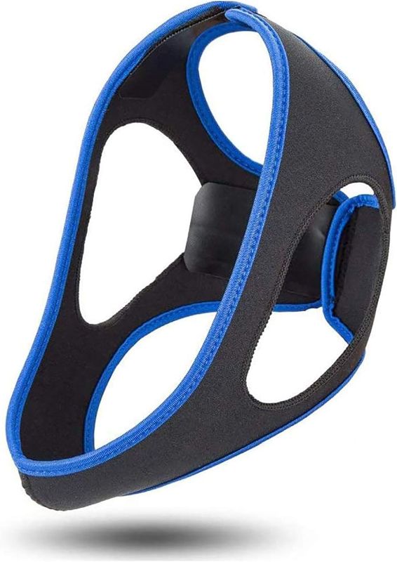Photo 1 of Anti-Snoring Chin Strap – Effective Stop Snoring Solution - Adjustable Breathable Stop Snoring Sleep Aid for Men and Women – Snore Reducing Device - One Size (Blue)