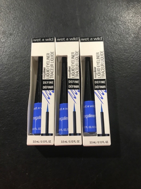 Photo 2 of 3 Pack Wet n Wild MegaLiner Liquid Eyeliner 873A Voltage Blue 