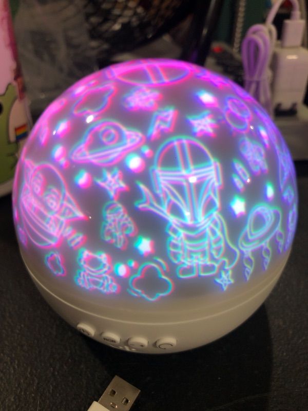 Photo 2 of Night Light for Kids and Baby Yoda Fans, 360-Degree Rotation Projector, Baby Yoda Toys for Kids, Birthday Gifts and Christmas Gifts for Star Wars Fans
