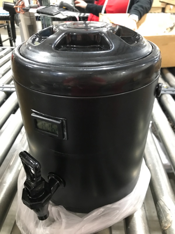 Photo 1 of Insulated Beverage Dispenser 6L/1.6 Gallon, Stainless Steel Beverage Dispenser Cold and Hot Drink dispenser with Thermometer for Hot Tea & Coffee, Cold Milk, Water