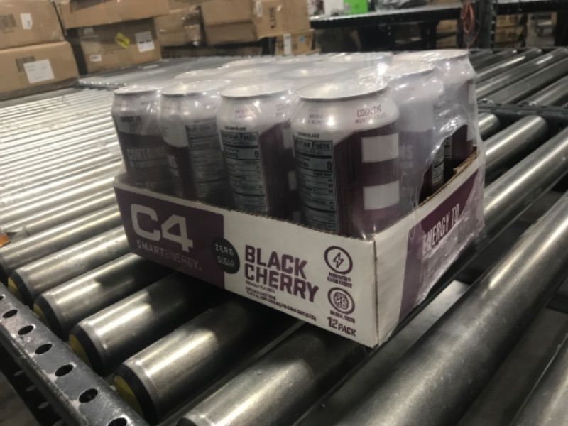 Photo 1 of C4 Smart Energy Drink - Sugar Free Performance Fuel & Nootropic Brain Booster, Coffee Substitute or Alternative | Black Cherry 16 Oz - 12 Pack--- EXP 07-2023