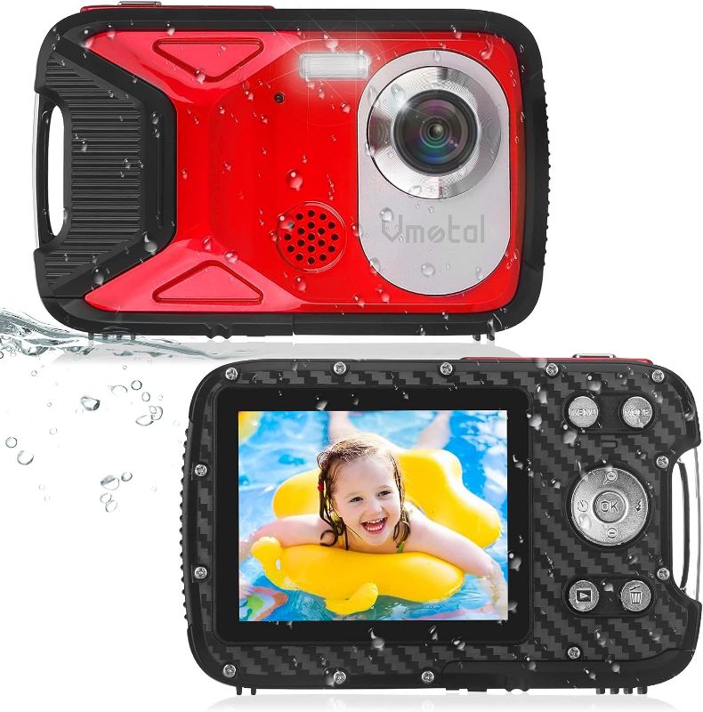 Photo 1 of Underwater Camera 17FT Waterproof Digital Camera 21MP Digital Cameras for Photography Full HD 1080P Video Camera Waterproof Camera for Kids Student Teens Beginner (Red)
