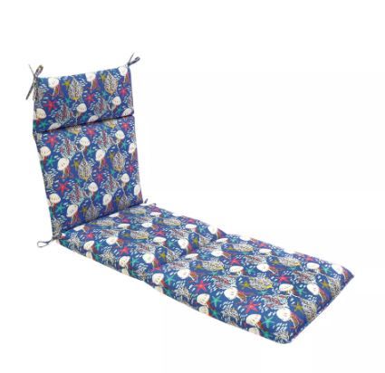 Photo 1 of 21.5 in. x 29 in. Outdoor Chaise Lounge Chair Cushion in Jellie Fish
