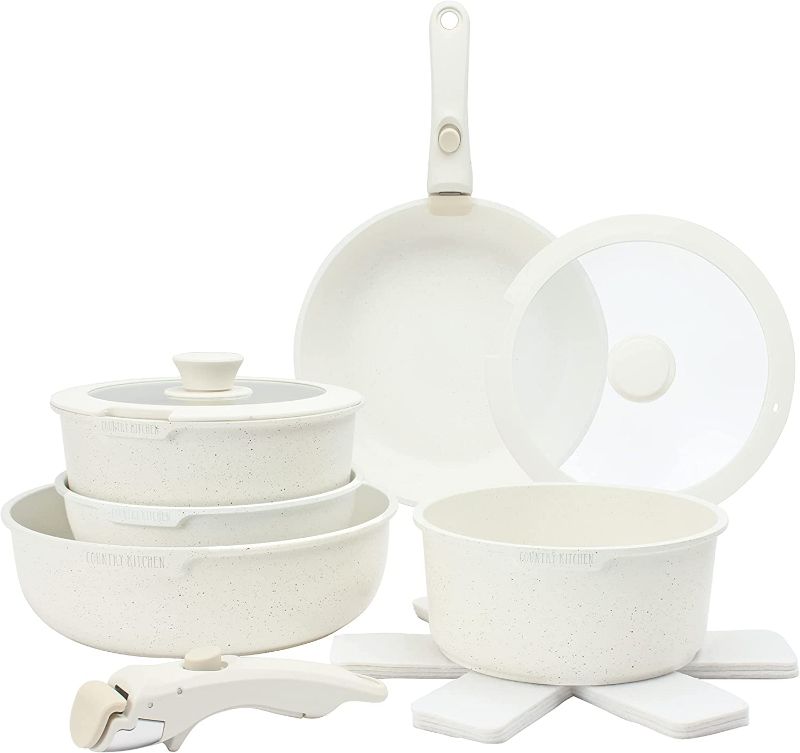 Photo 3 of 13 Piece Pots and Pans Set - Safe Nonstick Kitchen Cookware with Removable Handle, RV Cookware Set, Oven Safe