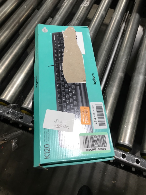 Photo 1 of Logitech K120 Wired Keyboard for Windows, Plug and Play, Full-Size, Spill-Resistant, Curved Space Bar, Compatible with PC, Laptop - Black