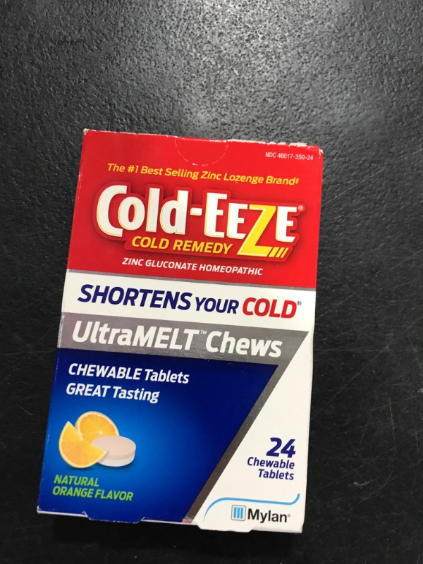 Photo 2 of Cold-EEZE UltraMELT Chews, Homeopathic Cold Relief, Reduces Duration of Cold, Relieves Sore Throat, Cough, Nasal Congestion & Post Nasal Drip, 24 Count, Orange Flavor Chewable Tablet