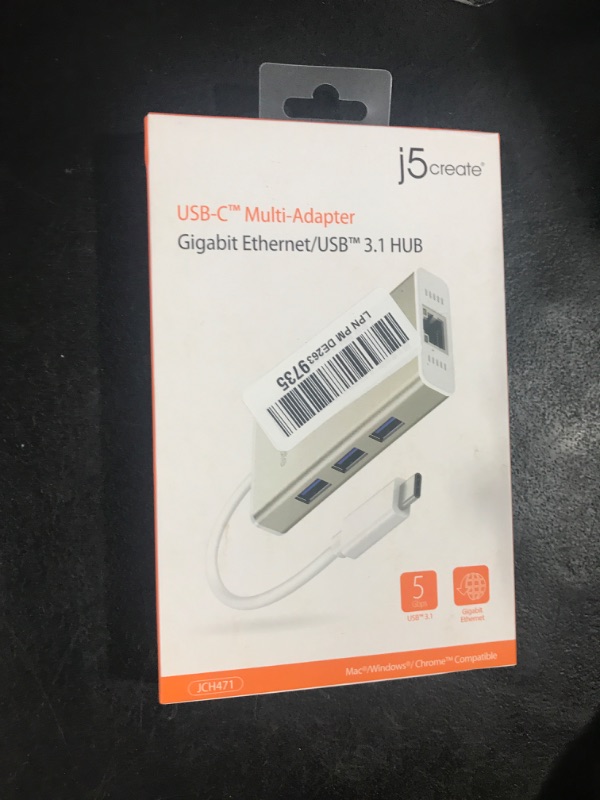 Photo 2 of j5create USB Type-C Hub Adapter with Gigabit Ethernet and 3X USB 3.0 Ports