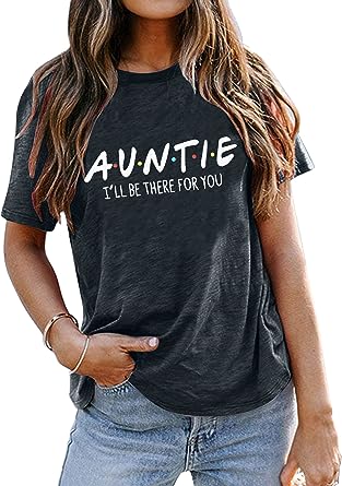 Photo 1 of Aunt Shirt for Women Auntie Shirts Funny Auntie Life Rainbow Love Short Sleeve Adult Graphic Tee
