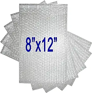 Photo 1 of 50Pack 8x12 INCH Bubble Out Bags Self-Seal Bubble Pouches for Moving, Shipping, and Storage, Wrap Cushioning Packaging Bag Double-Side Premium Sealing Bubble Out Pouch