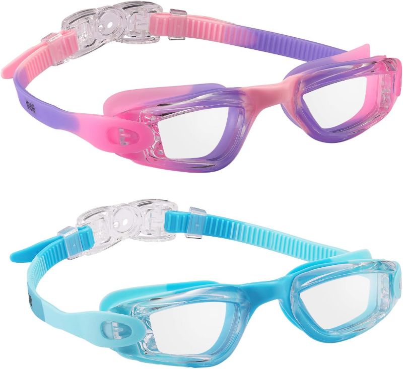 Photo 1 of Aegend Kids Swim Goggles, Pack of 2 Swimming Goggles for Children Boys & Girls Age 3-14 