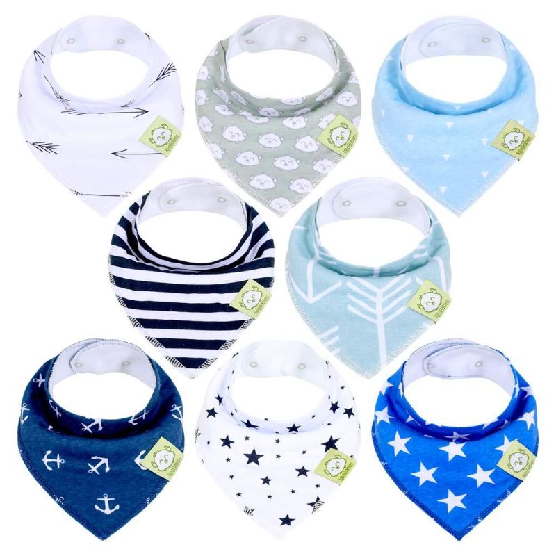 Photo 1 of 8-Pack Organic Baby Bandana Drool Bibs - Stylish Unisex Bandana Bibs, Super Absorbent Bandana Drool Bibs, Gentle Teething Bibs for Infants, Organic Cotton Baby Bib (Adventurer) 