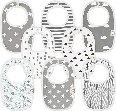 Photo 1 of 8-Pack Organic Baby Bibs for Girls & Boys - Teething Baby Bibs for Boy, Girl - Newborn Bibs for Baby Girl, Boy 