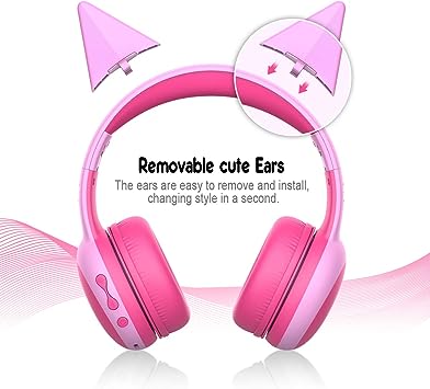 Photo 1 of gorsun Bluetooth Kids Headphones with Microphone,Children's Wireless Headsets with 85dB Volume Limited Hearing Protection,Stereo Over-Ear Headphones for Boys and Girls (Pink)