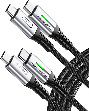 Photo 1 of INIU USB C to USB C Cable, 100W [2-Pack 6.6ft] PD 5A Fast Charging Type C to Type C Cable, Nylon Braided USB-C Cord Phone Charger for Samsung S22 Note 20 iPad Pro MacBook Tablets LG Google etc.